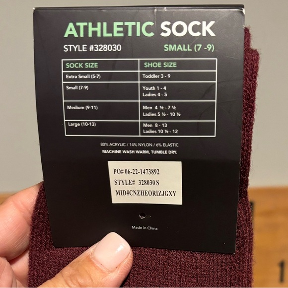 Women's Two Athletic Socks - Maroon  (Small) and White (Medium)  NWT - Picture 2 of 14